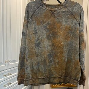 Men's Tie-Dye Crewneck in Gray & Brown